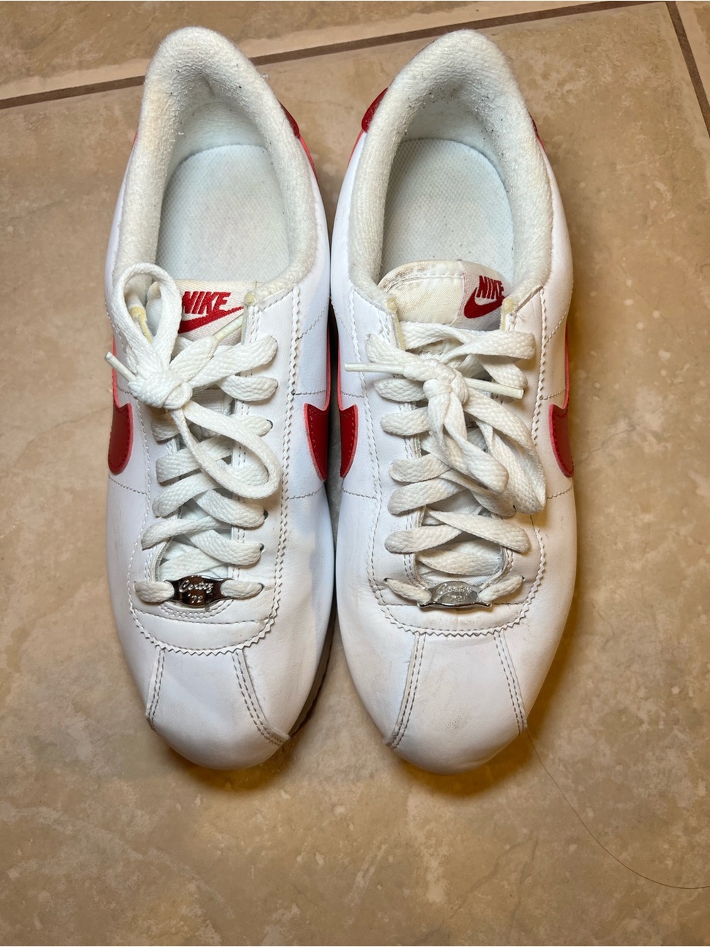 Nike Cortez 2019 White Sneakers with Red Swoosh